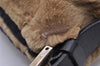 Authentic FENDI Mamma Baguette Shoulder Hand Bag Fur Leather Beige 3102I