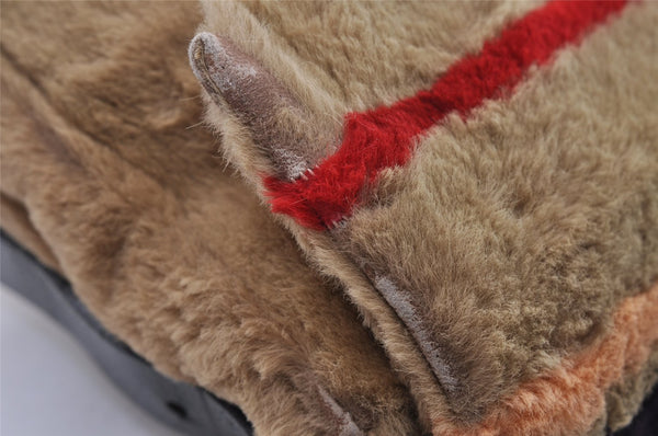 Authentic FENDI Mamma Baguette Shoulder Hand Bag Fur Leather Beige 3102I
