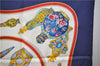 Authentic HERMES Carre 90 Scarf "Qu' importe le flacon..." Silk Navy 3103E