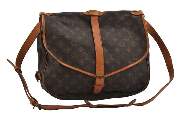 Authentic Louis Vuitton Monogram Saumur 35 Shoulder Cross Bag M42254 LV 3103I