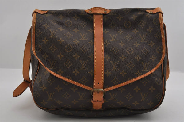 Authentic Louis Vuitton Monogram Saumur 35 Shoulder Cross Bag M42254 LV 3103I
