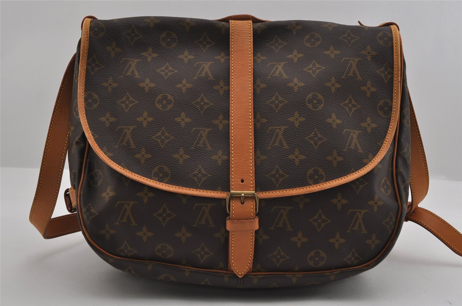 Authentic Louis Vuitton Monogram Saumur 35 Shoulder Cross Bag M42254 LV 3103I