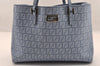Authentic FENDI Vintage Zucchino Hand Bag Purse PVC Blue 3106I