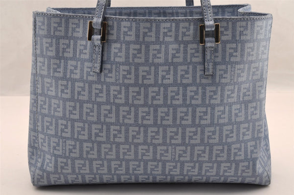 Authentic FENDI Vintage Zucchino Hand Bag Purse PVC Blue 3106I