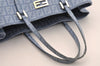 Authentic FENDI Vintage Zucchino Hand Bag Purse PVC Blue 3106I