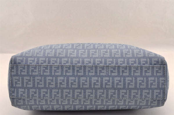 Authentic FENDI Vintage Zucchino Hand Bag Purse PVC Blue 3106I