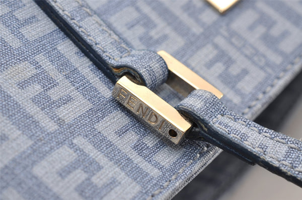 Authentic FENDI Vintage Zucchino Hand Bag Purse PVC Blue 3106I