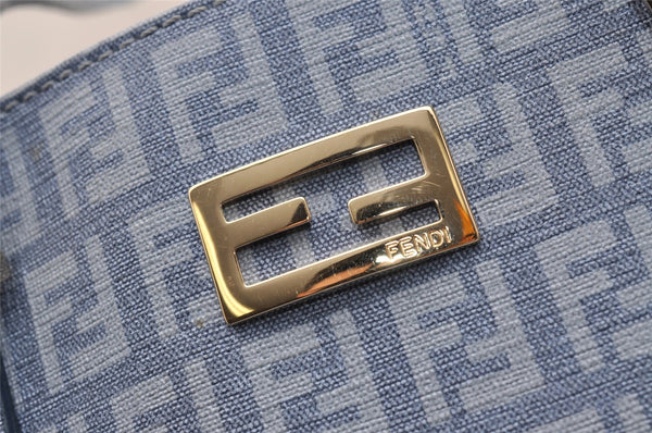 Authentic FENDI Vintage Zucchino Hand Bag Purse PVC Blue 3106I