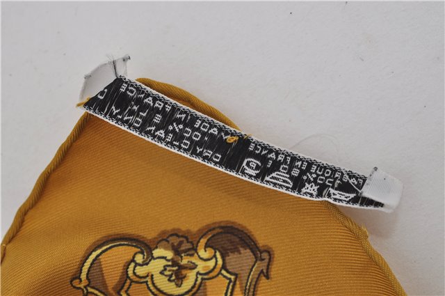 Authentic HERMES Carre 90 Scarf Key Tassel Motif Silk Yellow 3107E