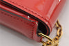 Authentic Louis Vuitton Vernis Pochette Felicie Shoulder Bag Red M61293 LV 3107I