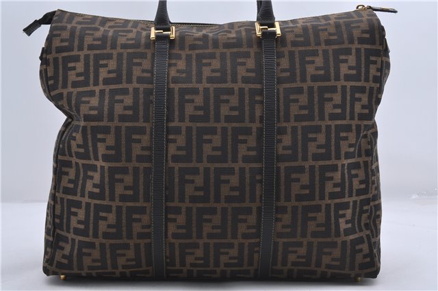 Authentic FENDI Zucca 2way Shoulder Hand Bag Canvas Leather Brown 3111D