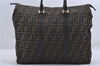 Authentic FENDI Zucca 2way Shoulder Hand Bag Canvas Leather Brown 3111D