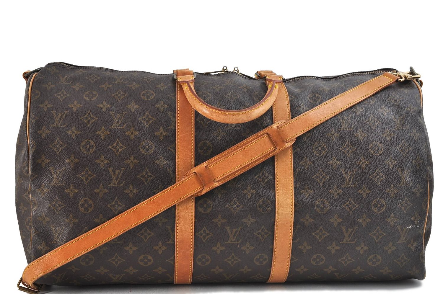 Auth Louis Vuitton Monogram Keepall Bandouliere 55 Boston Bag M41414 LV 3112D