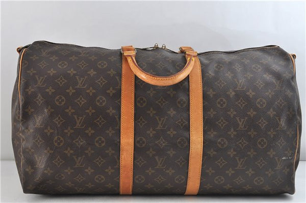 Auth Louis Vuitton Monogram Keepall Bandouliere 55 Boston Bag M41414 LV 3112D