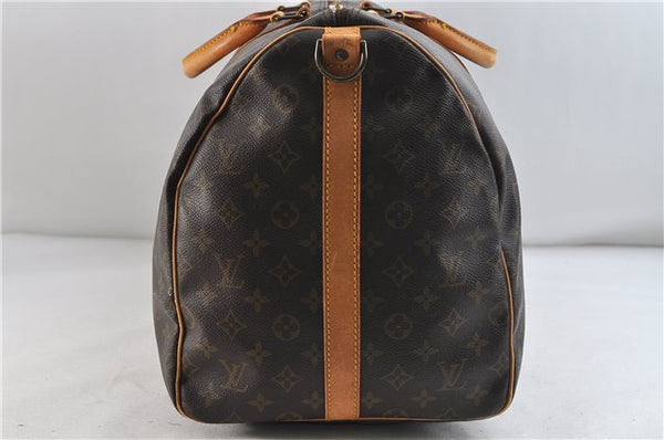 Auth Louis Vuitton Monogram Keepall Bandouliere 55 Boston Bag M41414 LV 3112D