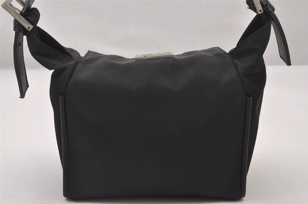 Authentic FENDI Vintage Shoulder Hand Bag Purse Nylon Leather Black 3112I