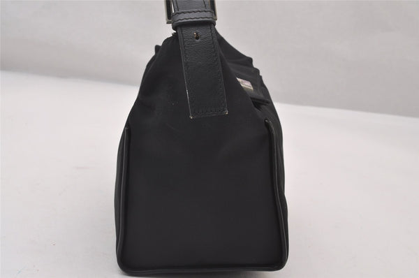 Authentic FENDI Vintage Shoulder Hand Bag Purse Nylon Leather Black 3112I