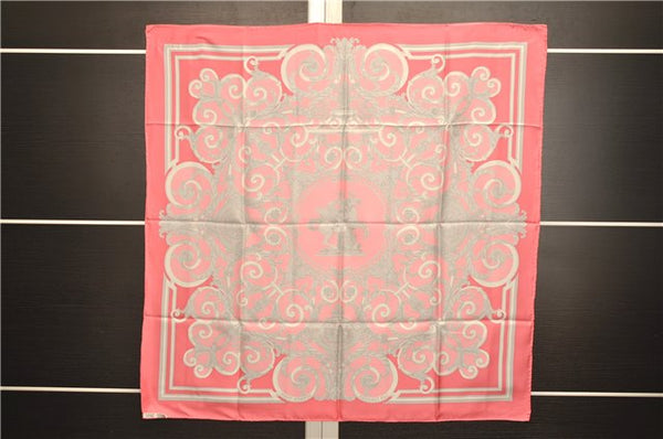 Authentic HERMES Carre 90 Scarf "LES TUILERIES" Silk Pink 3113E