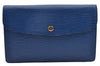 Authentic Louis Vuitton Epi Montaigne 27 Clutch Hand Bag Blue M52655 LV 3113I