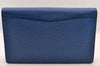 Authentic Louis Vuitton Epi Montaigne 27 Clutch Hand Bag Blue M52655 LV 3113I