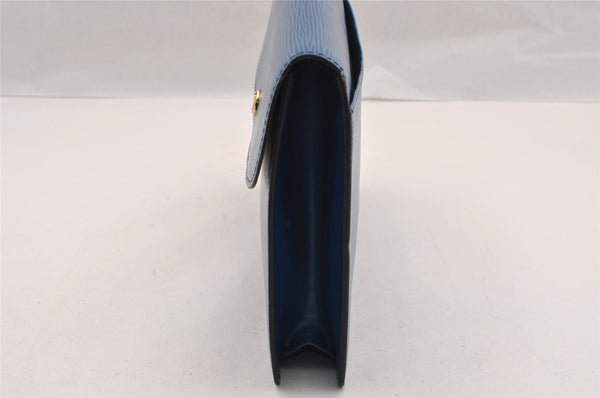 Authentic Louis Vuitton Epi Montaigne 27 Clutch Hand Bag Blue M52655 LV 3113I