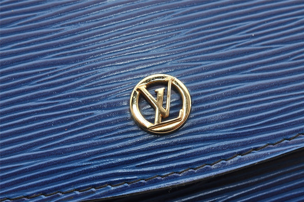 Authentic Louis Vuitton Epi Montaigne 27 Clutch Hand Bag Blue M52655 LV 3113I