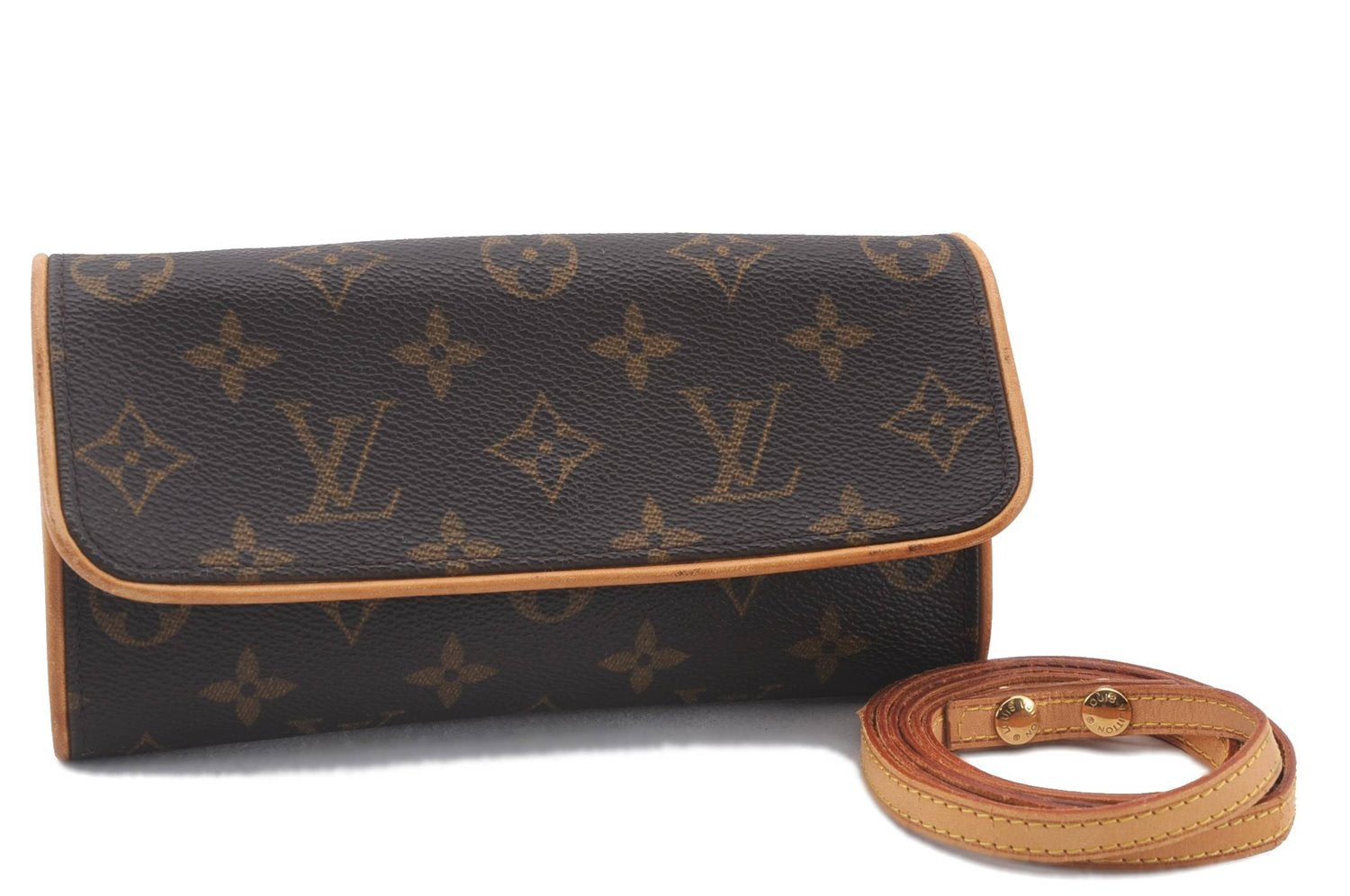 Authentic Louis Vuitton Monogram Pochette Twin PM Shoulder Bag M51854 LV 3114D