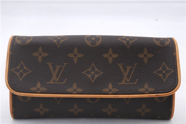 Authentic Louis Vuitton Monogram Pochette Twin PM Shoulder Bag M51854 LV 3114D