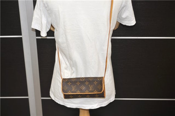 Authentic Louis Vuitton Monogram Pochette Twin PM Shoulder Bag M51854 LV 3114D
