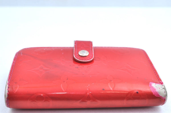 Authentic Louis Vuitton Vernis Portefeuille Viennois Wallet Red M91254 LV 3115F