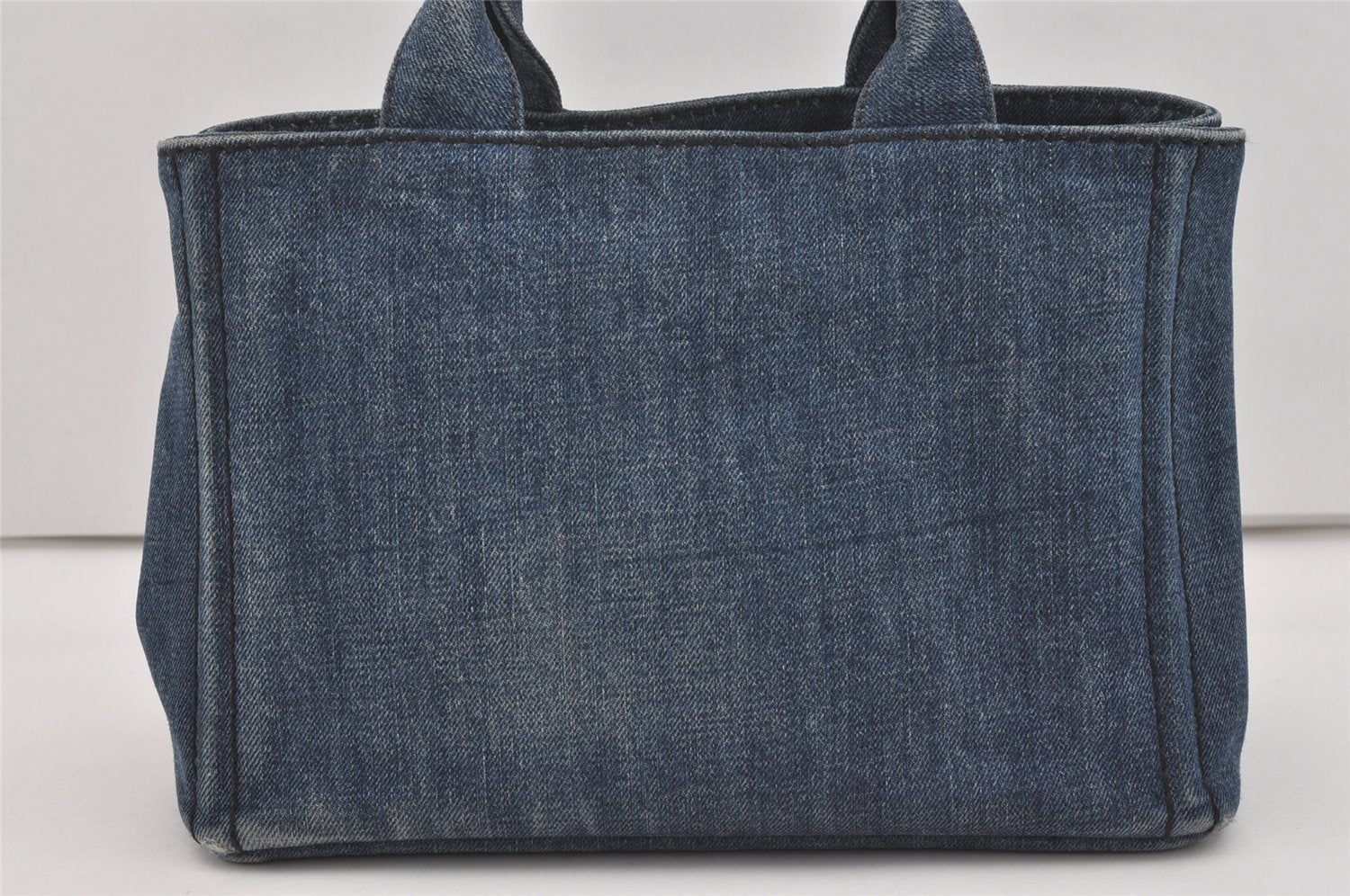 Authentic PRADA Vintage Canapa SS Denim 2Way Shoulder Hand Bag Purse Blue 3116I