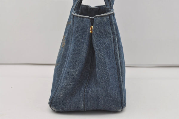 Authentic PRADA Vintage Canapa SS Denim 2Way Shoulder Hand Bag Purse Blue 3116I
