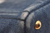 Authentic PRADA Vintage Canapa SS Denim 2Way Shoulder Hand Bag Purse Blue 3116I
