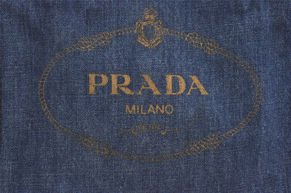 Authentic PRADA Vintage Canapa SS Denim 2Way Shoulder Hand Bag Purse Blue 3116I