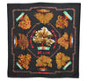 Authentic HERMES Carre 90 Scarf "BONSAI" Silk Black 3117E