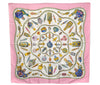 Authentic HERMES Carre 90 Scarf "Qu' importe le flacon" Silk Pink 3118E