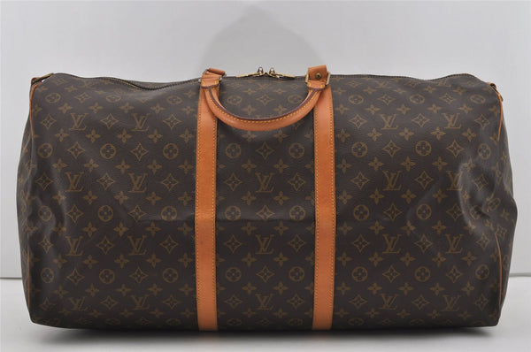 Authentic Louis Vuitton Monogram Keepall Bandouliere 60 M41412 Boston Bag 3118I