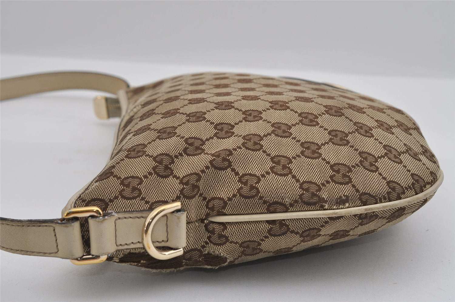 Authentic GUCCI New Britt Shoulder Bag GG Canvas Leather 169998 Brown 3119I