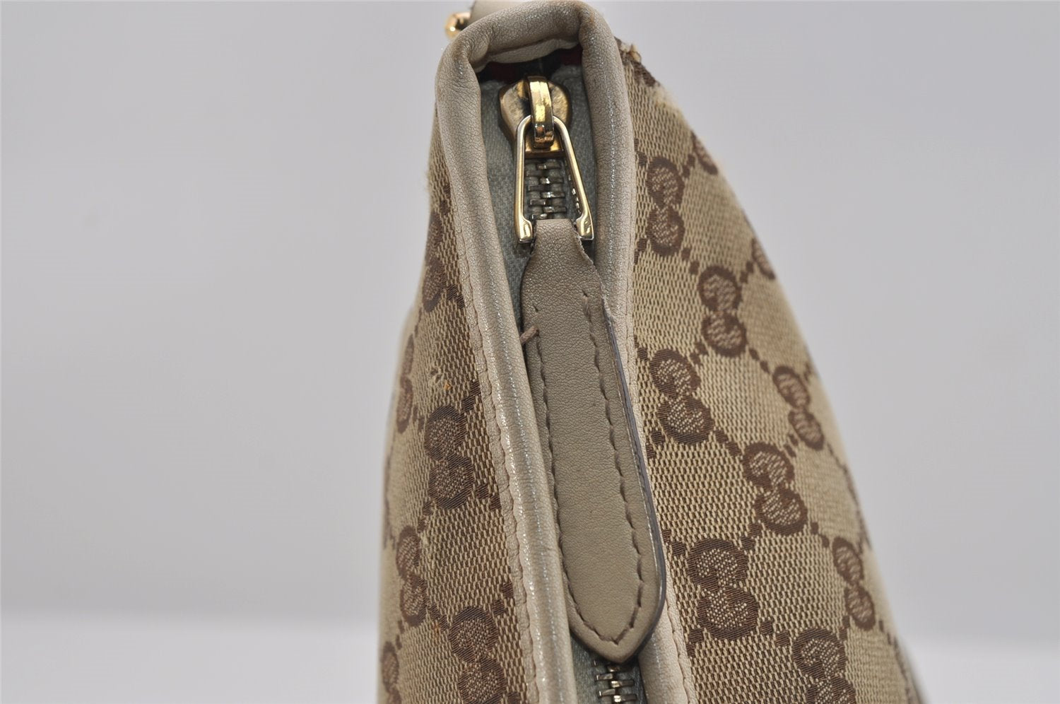 Authentic GUCCI New Britt Shoulder Bag GG Canvas Leather 169998 Brown 3119I