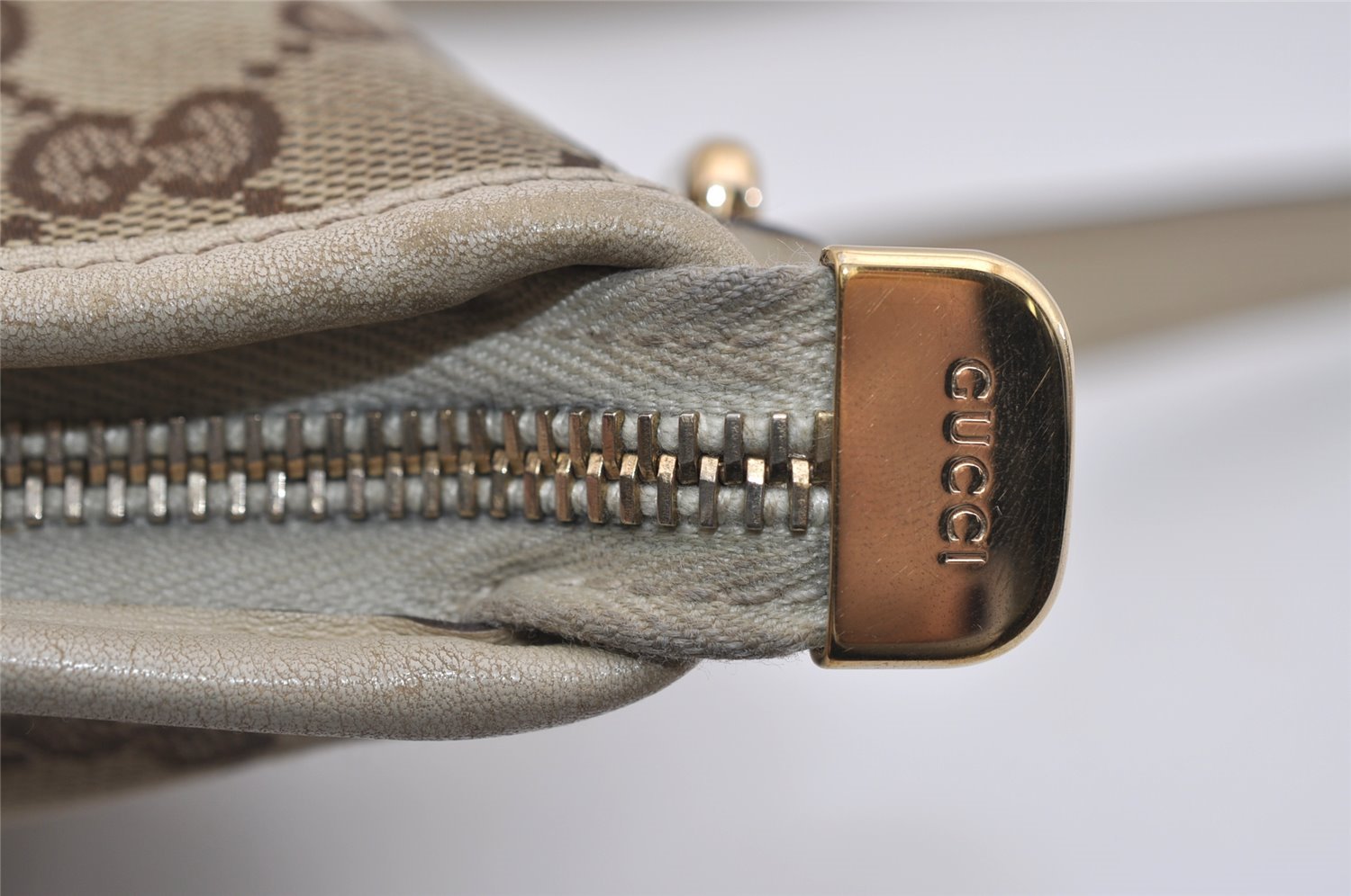 Authentic GUCCI New Britt Shoulder Bag GG Canvas Leather 169998 Brown 3119I