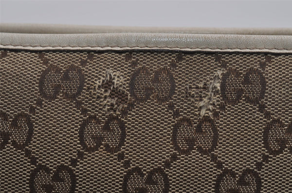 Authentic GUCCI New Britt Shoulder Bag GG Canvas Leather 169998 Brown 3119I