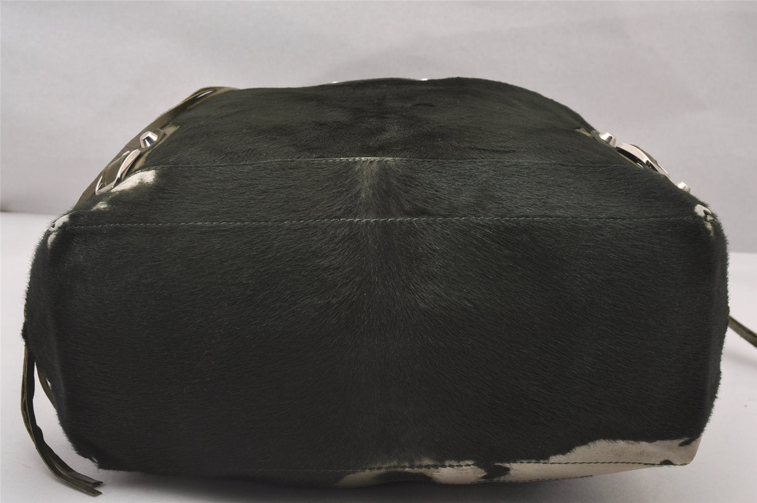 Auth BALENCIAGA Classic The Day Shoulder Bag Unborn Calf Leather Green 3120I