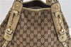 Authentic GUCCI Shoulder Tote Bag GG Canvas Leather 162900 Brown 3121D