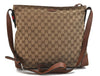 GUCCI Web Sherry Line Shoulder Cross Bag GG Canvas Leather 308930 Brown 3122D