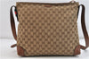 GUCCI Web Sherry Line Shoulder Cross Bag GG Canvas Leather 308930 Brown 3122D