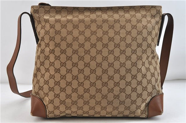 GUCCI Web Sherry Line Shoulder Cross Bag GG Canvas Leather 308930 Brown 3122D