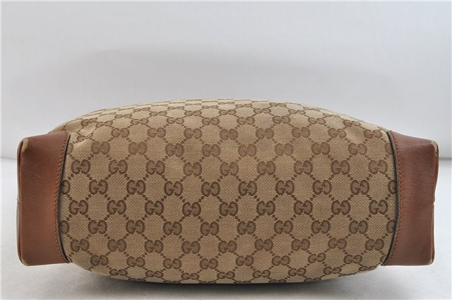 GUCCI Web Sherry Line Shoulder Cross Bag GG Canvas Leather 308930 Brown 3122D