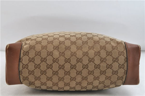 GUCCI Web Sherry Line Shoulder Cross Bag GG Canvas Leather 308930 Brown 3122D