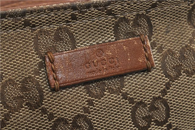GUCCI Web Sherry Line Shoulder Cross Bag GG Canvas Leather 308930 Brown 3122D