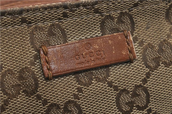 GUCCI Web Sherry Line Shoulder Cross Bag GG Canvas Leather 308930 Brown 3122D